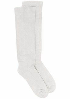 Rick Owens intarsia-knit logo knee-length socks