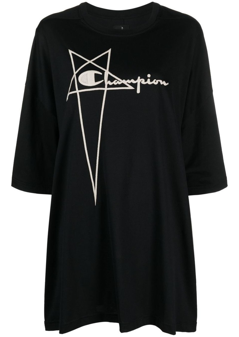 Rick Owens logo-embroidered cotton T-shirt