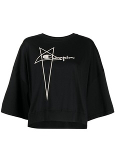 Rick Owens logo-embroidered cotton T-shirt
