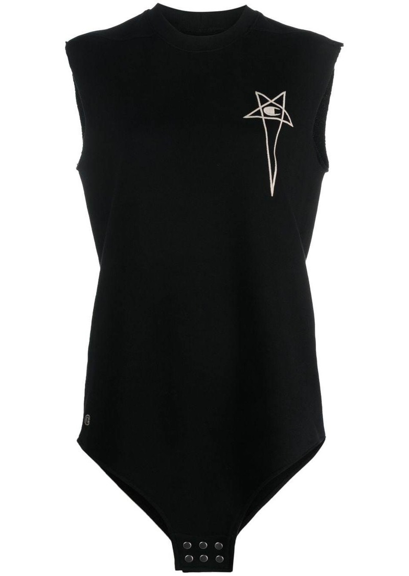 Rick Owens logo-embroidered cotton tank top