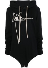 Rick Owens logo-embroidered organic-cotton hoodie