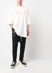 Rick Owens logo-embroidered organic cotton track pants