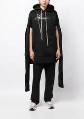 Rick Owens logo-embroidered pocketed hoodie