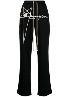 Rick Owens logo-embroidered track trousers