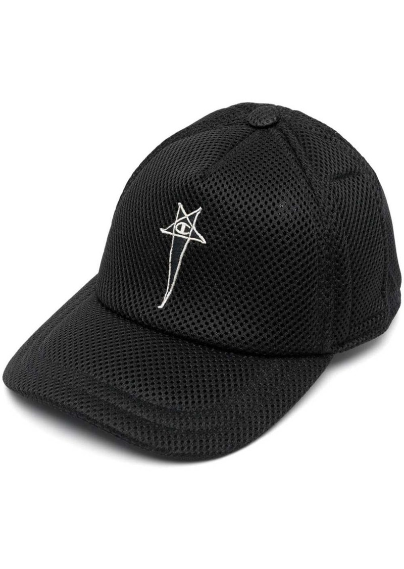 Rick Owens logo-patch mesh-panelling cap