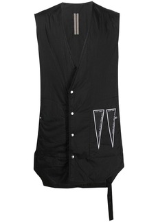 Rick Owens logo-print sleeveless coat
