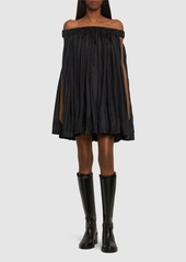 Rick Owens Medusa Off-shoulder Silk Mini Dress