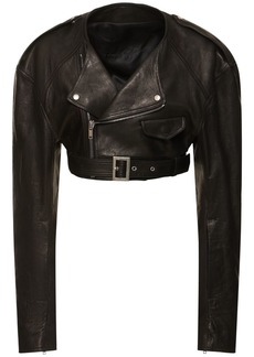 Rick Owens Micro Biker Leather Jacket