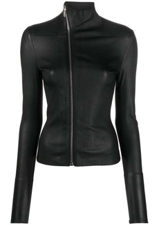 Rick Owens off-centre zip-up leather jacket