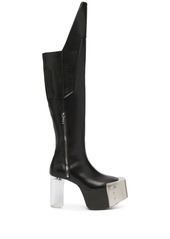 Rick Owens perspex-heel thigh-high boots
