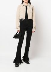 Rick Owens raw-cut cropped shirt jacket