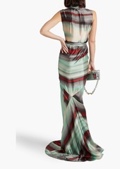 Rick Owens - Printed satin wrap gown - Green - IT 42