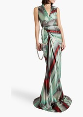 Rick Owens - Printed satin wrap gown - Green - IT 42