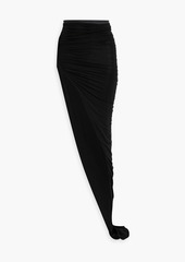 Rick Owens - Asymmetric cupro-blend jersey maxi skirt - Black - IT 38