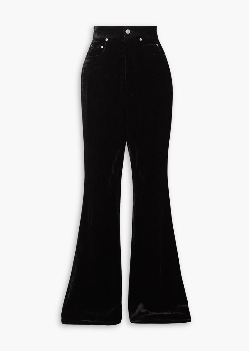 Rick Owens - Bolan velvet flared pants - Black - 29