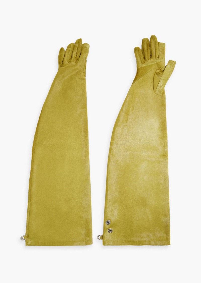 Rick Owens - Calf hair gloves - Yellow - 7