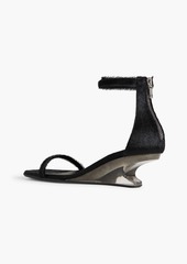 Rick Owens - Cantilever 45 calf hair wedge sandals - Black - EU 36