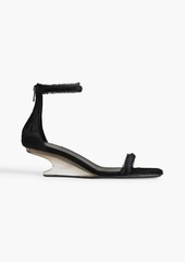 Rick Owens - Cantilever 45 calf hair wedge sandals - Black - EU 36