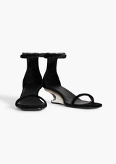 Rick Owens - Cantilever 45 calf hair wedge sandals - Black - EU 36