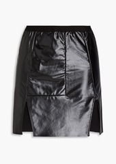 Rick Owens - Coated French cotton-blend terry mini skirt - Black - M