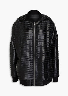 Rick Owens - Sliced coated denim bomber jacket - Black - IT 40