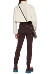 Rick Owens - Gathered crepe de chine skinny pants - Burgundy - IT 46