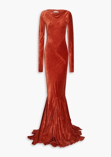 Rick Owens - Glenda draped velvet gown - Orange - IT 40