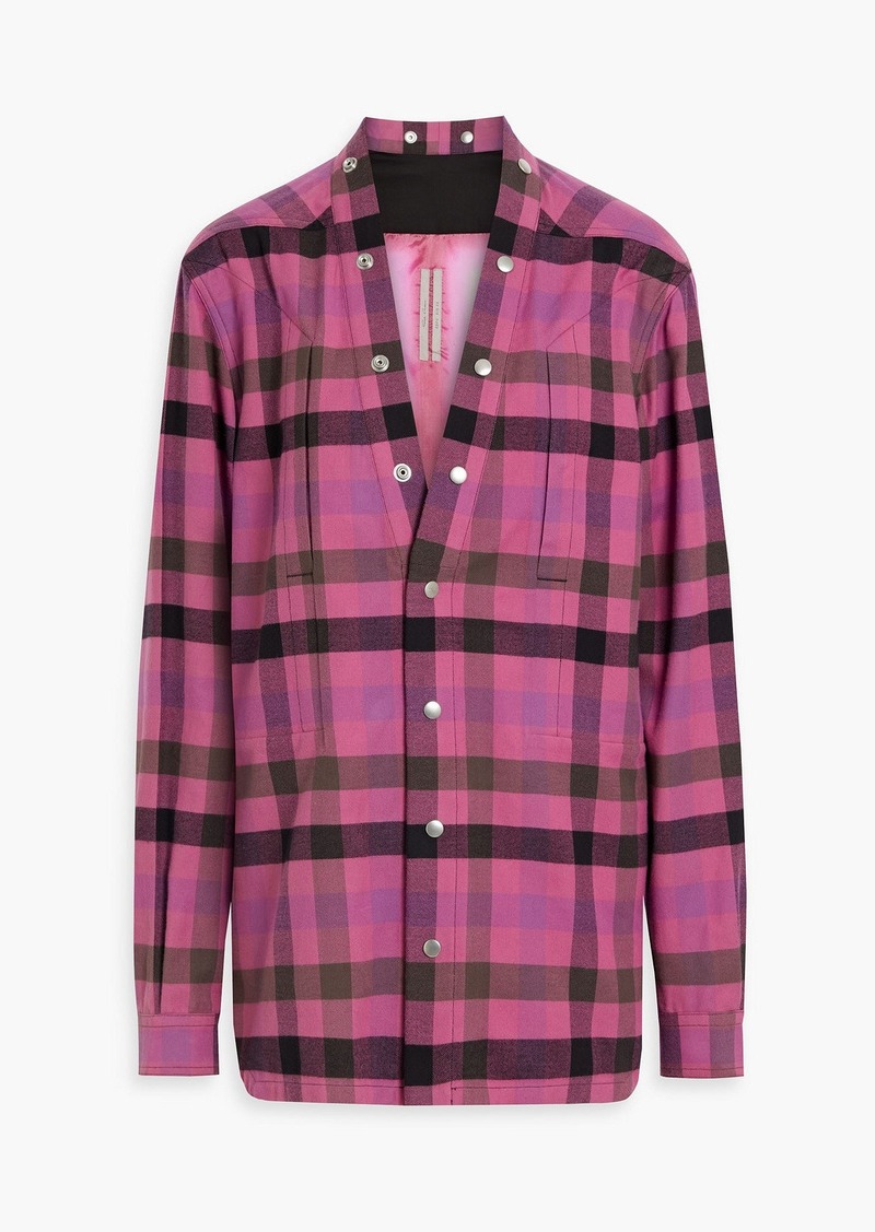 Rick Owens - Larry checked cotton-flannel and cupro shirt - Purple - IT 42