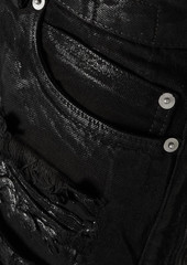 Rick Owens - Metallic coated denim shorts - Black - 25