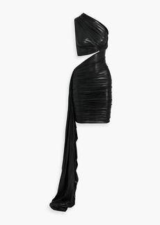 Rick Owens - One-shoulder cutout metallic jersey mini dress - Black - IT 42