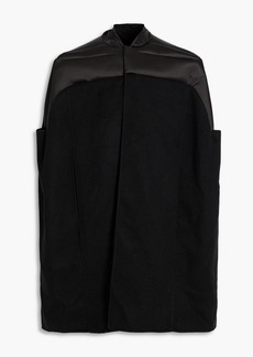 Rick Owens - Oversized quilted satin-paneled cashmere cape - Black - IT 40