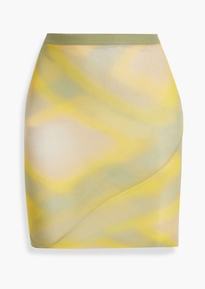Rick Owens - Printed cupro stretch-mesh mini skirt - Yellow - IT 38