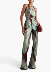 Rick Owens - Printed satin-twill wide-leg pants - Green - IT 40