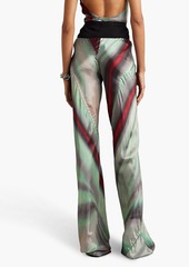 Rick Owens - Printed satin-twill wide-leg pants - Green - IT 40