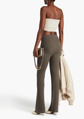 Rick Owens - Ribbed wool-blend flared pants - Neutral - L