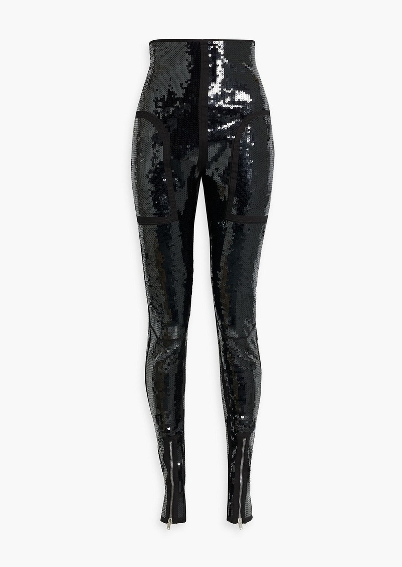 Rick Owens - Sequined high-rise skinny jeans - Black - IT 40