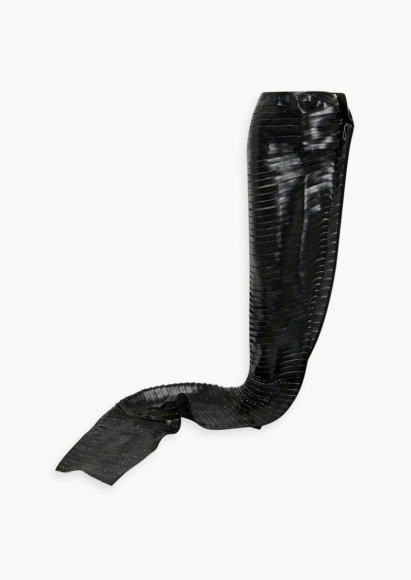 Rick Owens - Sliced coated denim maxi skirt - Black - IT 40
