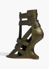 Rick Owens - Spartan metallic snakeskin sandals - Green - EU 38