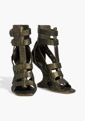 Rick Owens - Spartan metallic snakeskin sandals - Green - EU 38