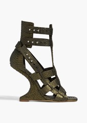 Rick Owens - Spartan metallic snakeskin sandals - Green - EU 38