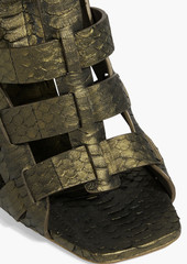 Rick Owens - Spartan metallic snakeskin sandals - Green - EU 38