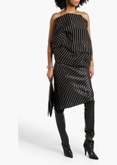 Rick Owens - Strapless striped silk-chiffon top - Black - IT 40