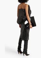 Rick Owens - Strapless striped silk-chiffon top - Black - IT 40