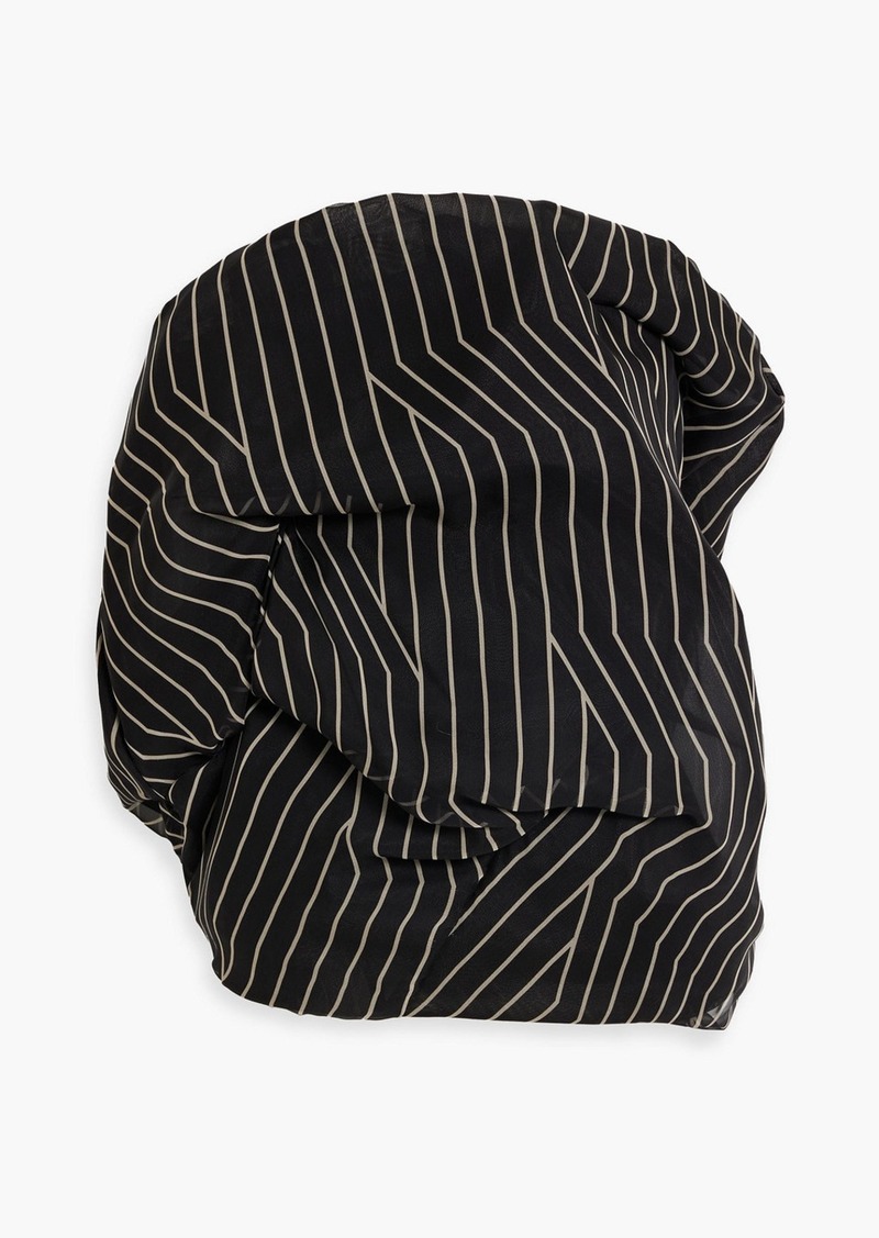 Rick Owens - Strapless striped silk-chiffon top - Black - IT 38