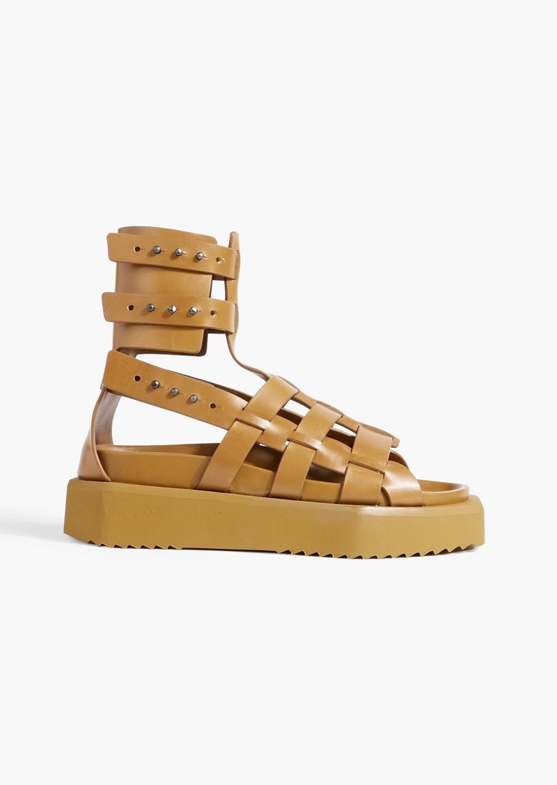 Rick Owens - Turbo Cyclops Spartan leather platform sandals - Yellow - EU 37