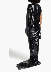 Rick Owens - Edfu twisted sequined silk-voile gown - Black - IT 40