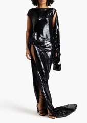 Rick Owens - Edfu twisted sequined silk-voile gown - Black - IT 40