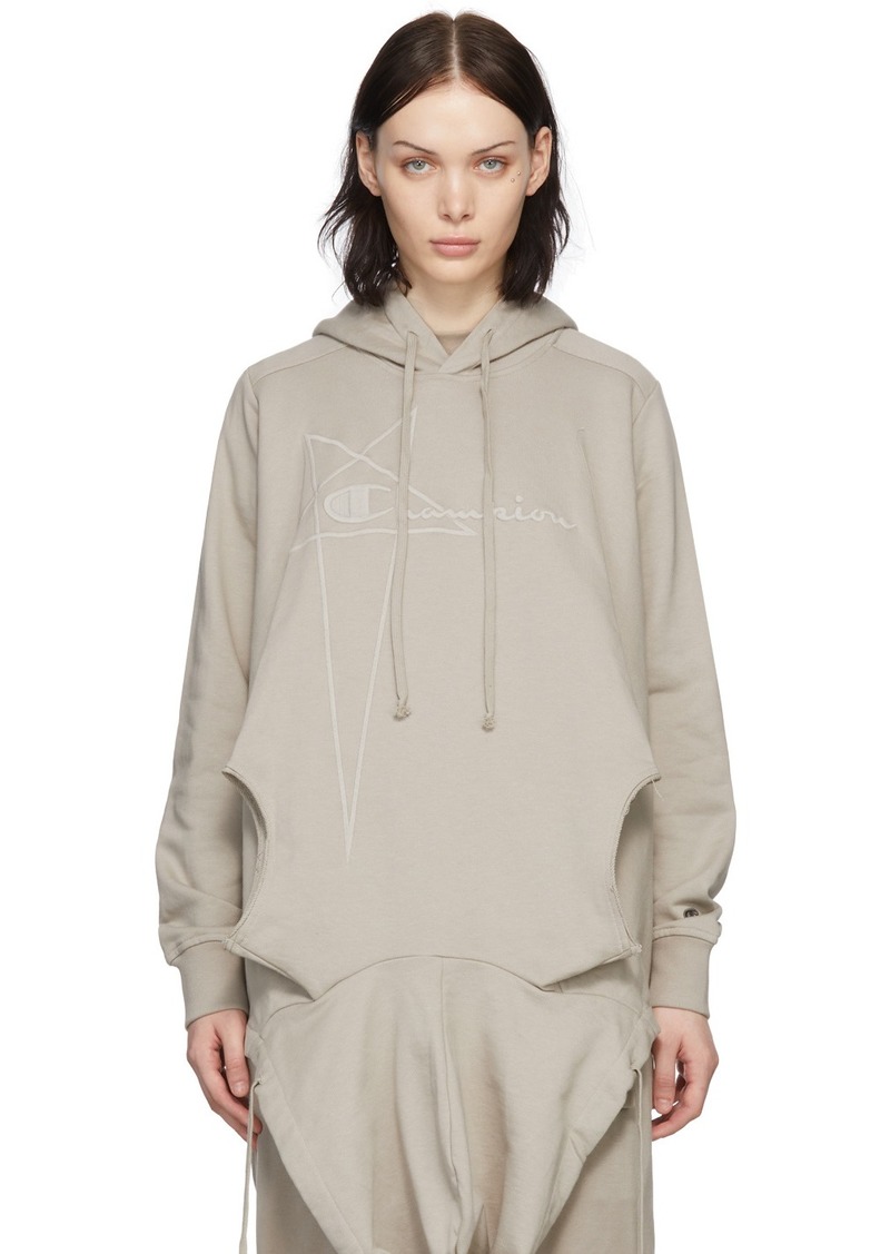 Rick Owens Beige Champion Edition Organic Cotton Hoodie