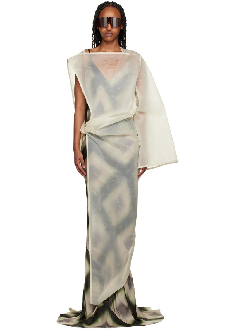 Rick Owens Beige Edfu Leather Maxi Dress