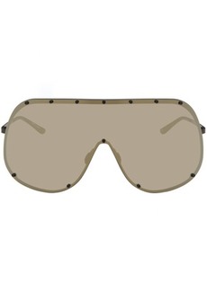 Rick Owens Black & Gold Shield Sunglasses